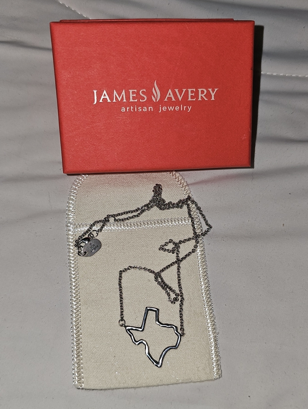 James Avery Retired Sterling Silver Texas Outline Necklace - Picture 2 of 2